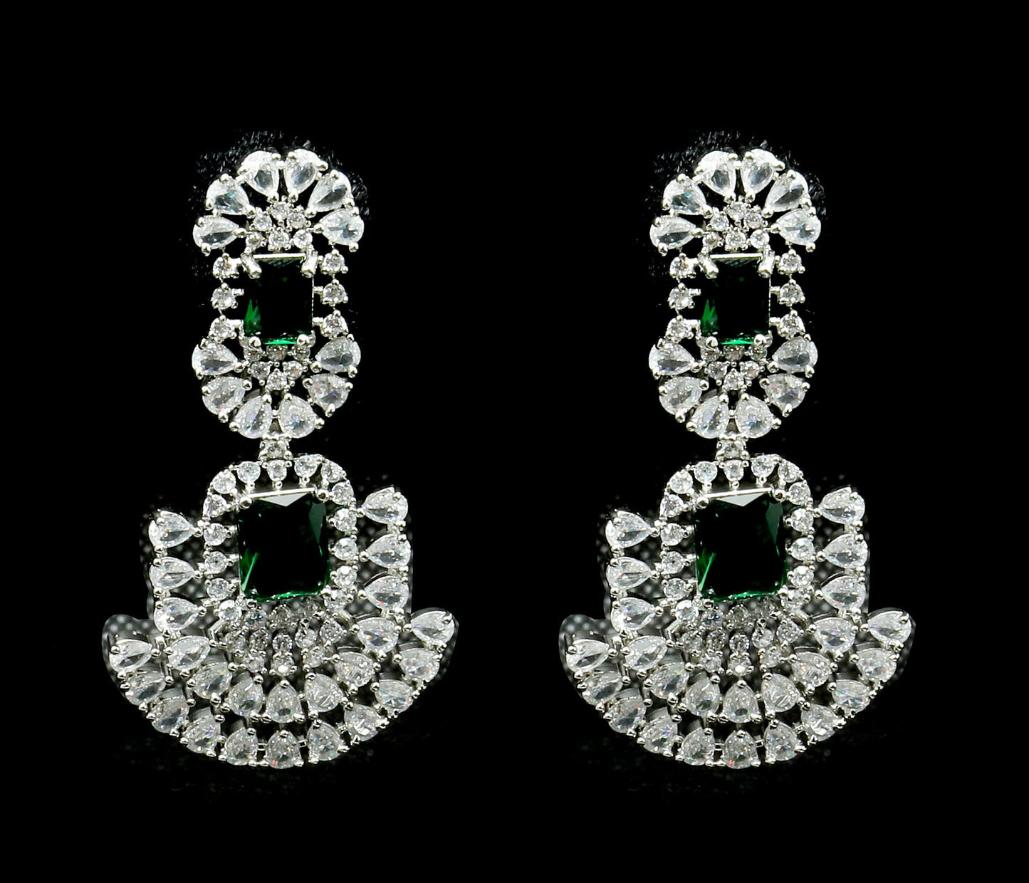 Verdant Virtue Grandeur Necklace and Earrings Set Bollywood Style Necklace Set