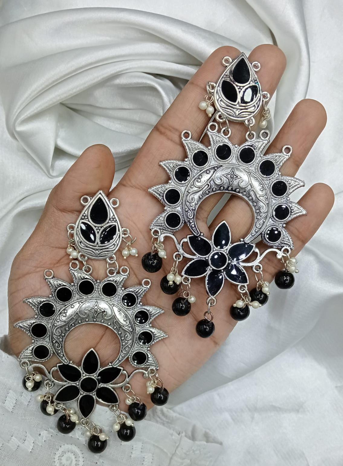 Vibrant Chandbali Earrings with Floral Design