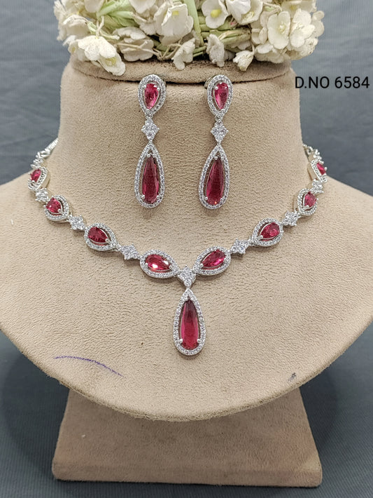 Elegant Ruby Necklace Set for Weddings