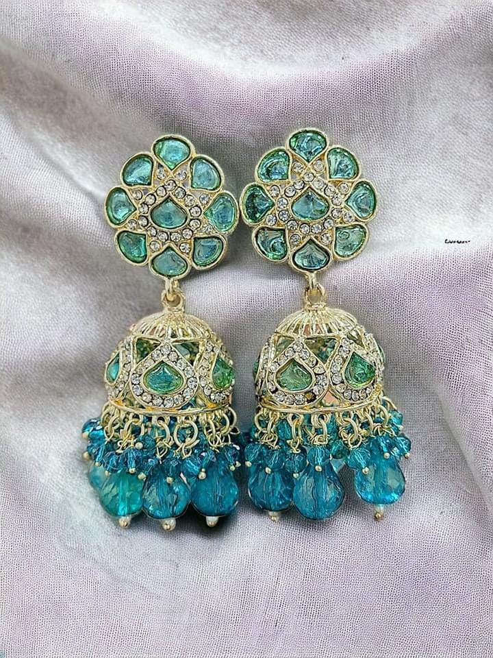 Elegant Jhumka Earrings with Floral Design