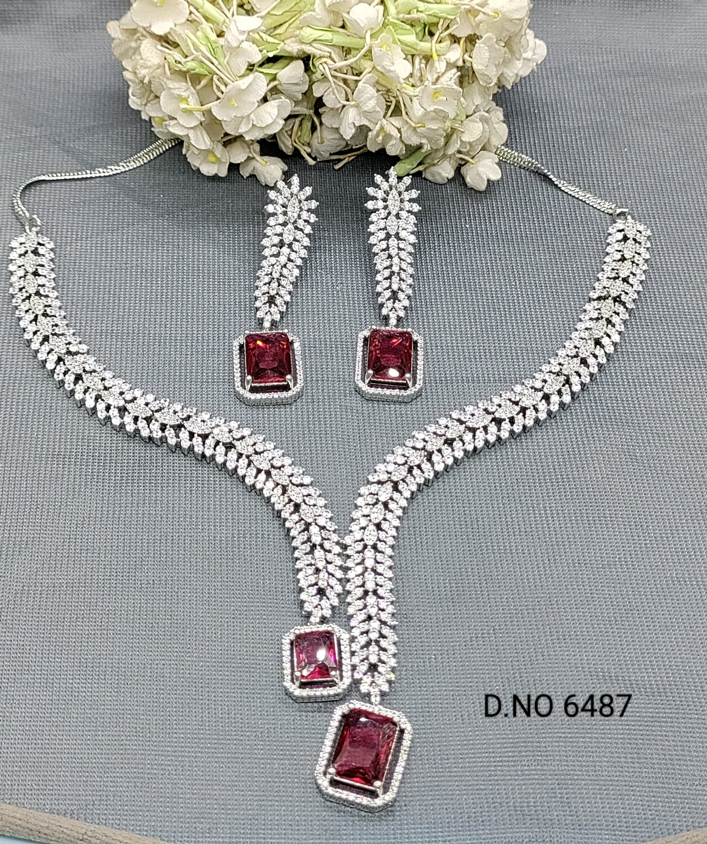 Elegant Ruby Necklace Set for Women